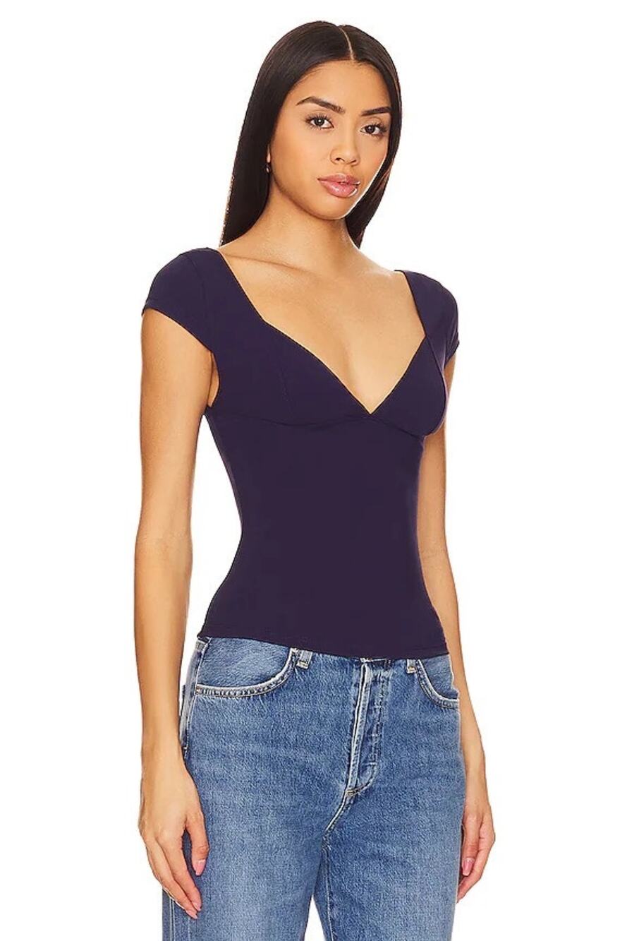 Free People Intimately Duo Corset Cami Top in jazzberry blue SMALL
